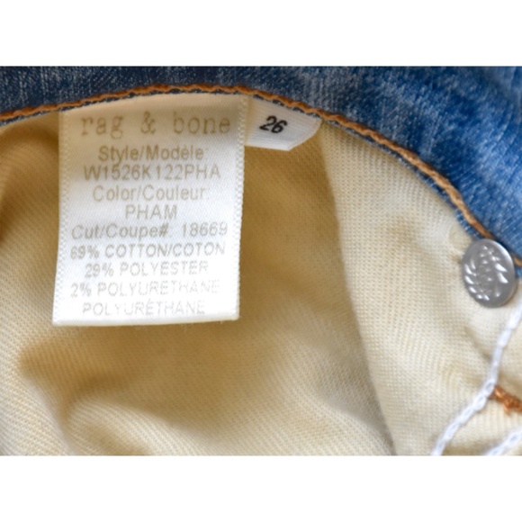 RAG & BONE WOMEN NWT ANKLE SKINNY PHAM JEAN. MADE IN USA. SIZE 26 - Picture 14 of 14